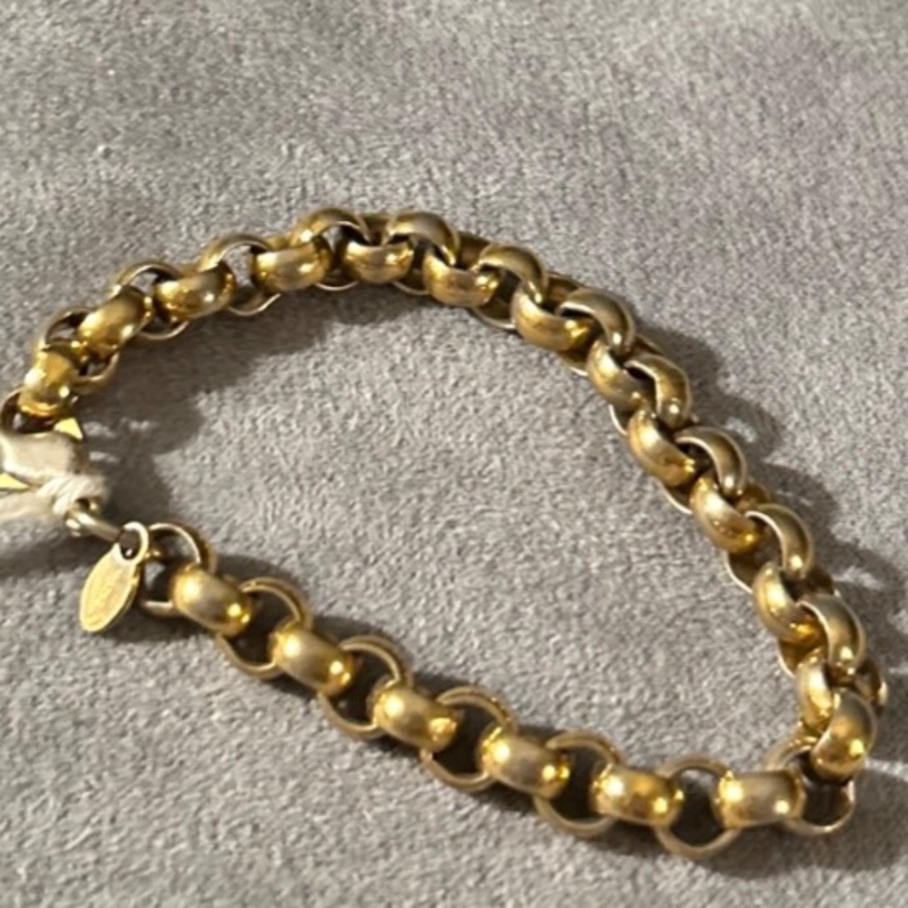 Vintage Signed Monet Gold Linked Chain Bracelet